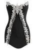 Strapless Embellished Mini Dress Black