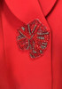 Long Sleeve Peplum Suit Red