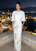 Cape Detail Floral Embellished Maxi Dress White