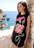 Floral Embroidered Dress Black