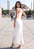 Tassel Detail Midi Dress White