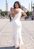 Tassel Detail Midi Dress White