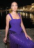 Petal Detail Tassel Maxi Dress Purple