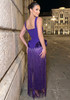 Petal Detail Tassel Maxi Dress Purple