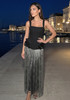 Petal Detail Tassel Maxi Dress Black