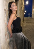 Petal Detail Tassel Maxi Dress Black