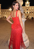 Petal Detail Tassel Maxi Dress Red
