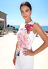 Floral Embroidered A Line Dress White