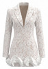 Long Sleeve Lace Floral Blazer Dress White