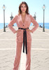Long Sleeve Velvet Suit Nude