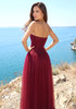 Strapless Structured A Line Maxi Dress Burgundy
