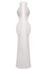 Halter Draped Lace Maxi Dress White