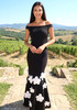 Bardot Floral Mermaid Maxi Dress Black White