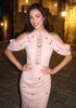 Embellished Draped Maxi Dress Pink
