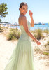 Floral A Line Maxi Dress Green