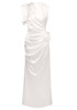 Floral Detail Draped Maxi Dress White