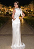 Floral Detail Draped Maxi Dress White