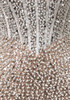 Strapless Structured Pearl Sequin Dress White