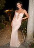 Strapless Pearl Bustier Maxi Dress White