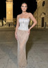 Strapless Embellished Maxi Dress Nude