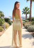 One Shoulder Tassel Detail Maxi Dress Gold