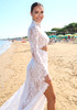Long Sleeve Cut Out Lace Maxi Dress White