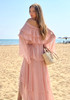 Bardot Floral Ruffle Maxi Dress Pink