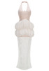 Halter Lace Bubble Maxi Dress White