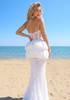 Halter Lace Bubble Maxi Dress White