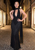 Halter Tassel Maxi Dress Black