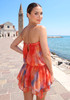 Strapless Braided A Line Dress Orange Red