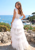 Lace Ruffle Maxi Dress White