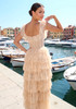 Lace Ruffle Maxi Dress Nude