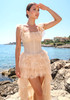 Lace Ruffle Maxi Dress Nude
