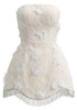 Strapless Floral Lace A Line Dress Ivory