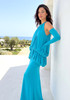 Bubble Detail Maxi Dress Blue