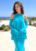 Bubble Detail Maxi Dress Blue
