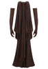 Bubble Detail Maxi Dress Brown
