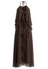 Halter Floral A Line Maxi Dress Brown