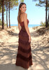 Strapless Tassel Detail Maxi Dress Brown