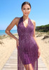 Halter Tassel Maxi Dress Purple