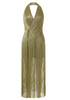 Halter Tassel Maxi Dress Olive Green