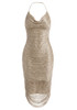 Halter Tassel Detail Midi Dress Champagne