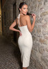 Halter Tassel Detail Midi Dress Champagne