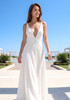 Plunging A Line Maxi Dress Ivory
