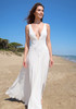 Plunging A Line Maxi Dress Ivory