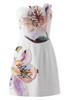 Strapless Floral Embroidered Dress White