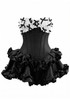 Strapless Bow Detail Ruffle Corset Dress Black White