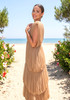 Draped Midi Dress Light Brown