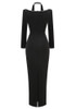 Halter Long Sleeve Crystal Bustier Maxi Dress Black